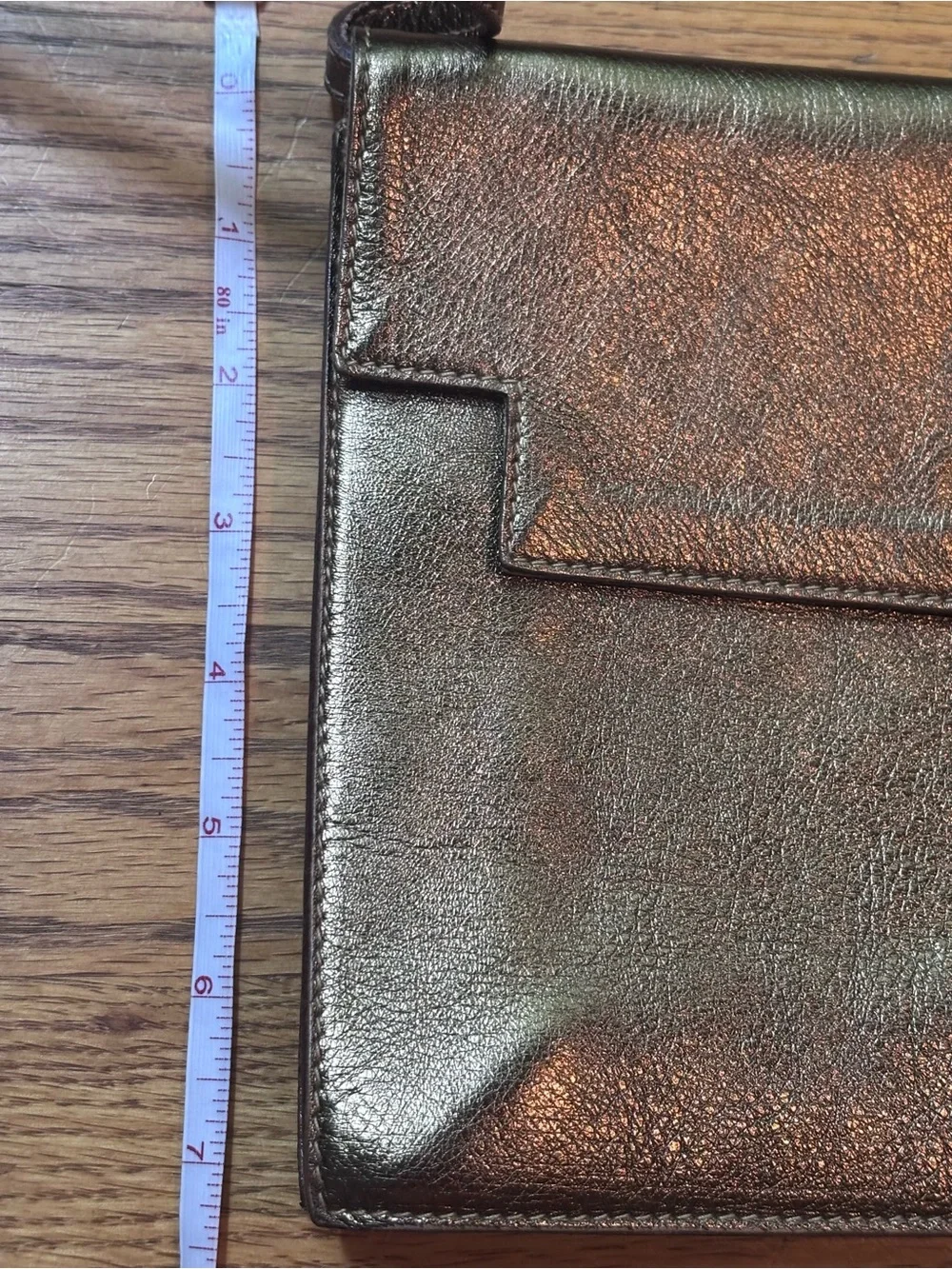 Vintage Furla Metallic Leather Crossbody Clutch Y2K Italian Designer Bag